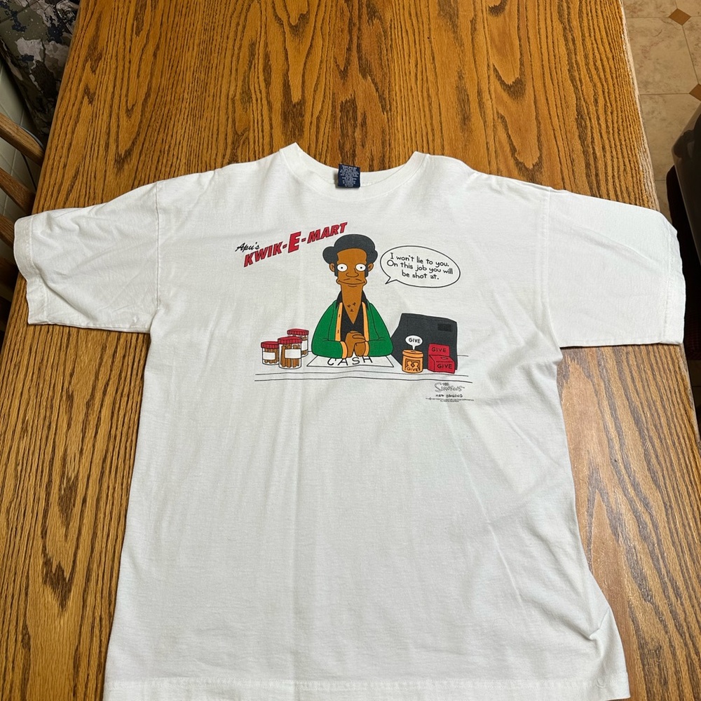 Vintage The Simpsons Apu Graphic Men's T-Shirt 1998. Size XL